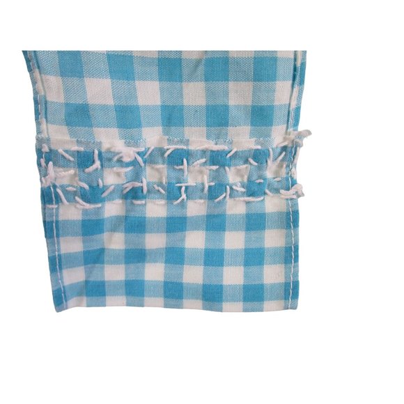 Blue Gingham Bunny Ribbon Trim Cross Stitch Accent Easter Apron Handcrafted GUC - Picture 10 of 16